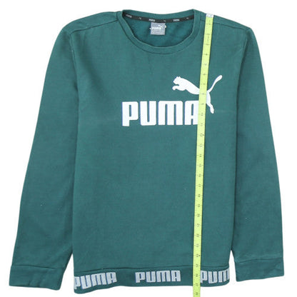 Puma Men's Green Graphic Logo Pullover Sweatshirt Size M