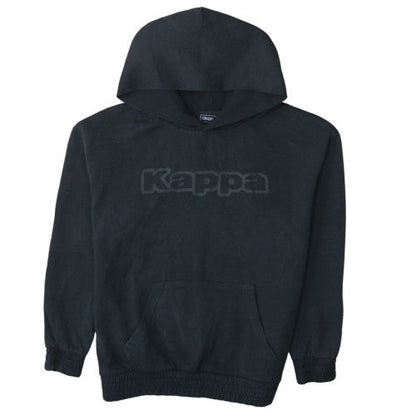 Kappa Men’s Black Pullover Hoodie L Regular Fit Sports Logo