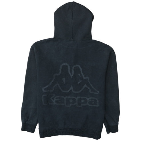 Kappa Men’s Black Pullover Hoodie L Regular Fit Sports Logo