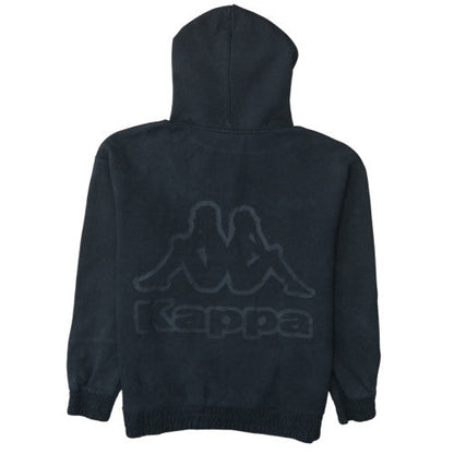 Kappa Men’s Black Pullover Hoodie L Regular Fit Sports Logo