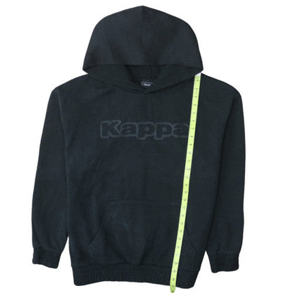 Kappa Men’s Black Pullover Hoodie L Regular Fit Sports Logo