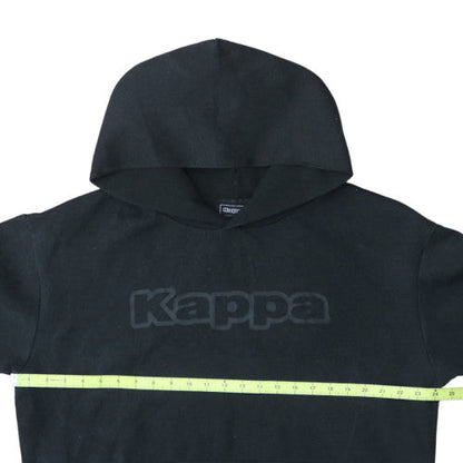 Kappa Men’s Black Pullover Hoodie L Regular Fit Sports Logo