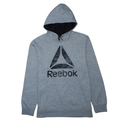 Reebok Men's Grey XL Pullover Hoodie Fleece Sports Sweatshirt