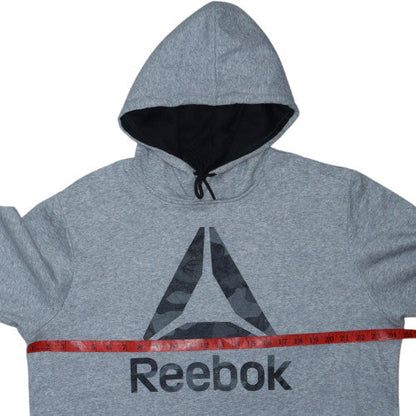 Reebok Men's Grey XL Pullover Hoodie Fleece Sports Sweatshirt