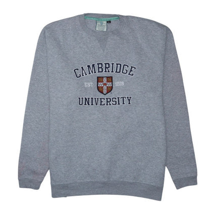 University of Cambridge Men's Grey 2XL Pullover Embroidered Sweatshirt