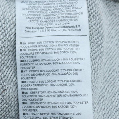 Nike Men’s Grey Pullover Hoodie M Regular Fit Cotton Blend