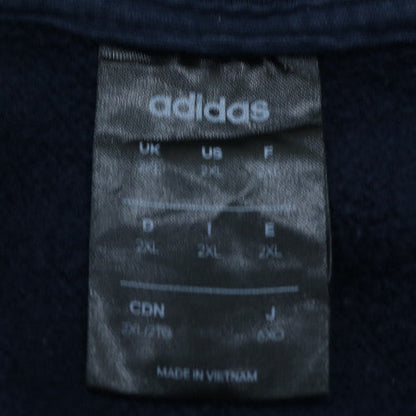 Adidas Men's Blue 2XL Full Zip Hoodie with Logo and Pockets
