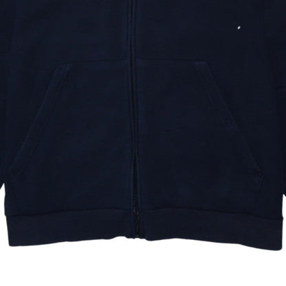 Adidas Men's Blue 2XL Full Zip Hoodie with Logo and Pockets