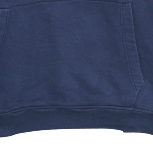 Lacoste Mens Blue 2XL Pullover Hoodie with Logo and Pockets