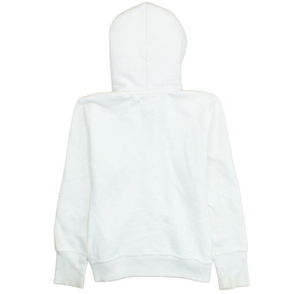 Tommy Hilfiger Womens White Faux Fur Lined Half Zip Hoodie Size L