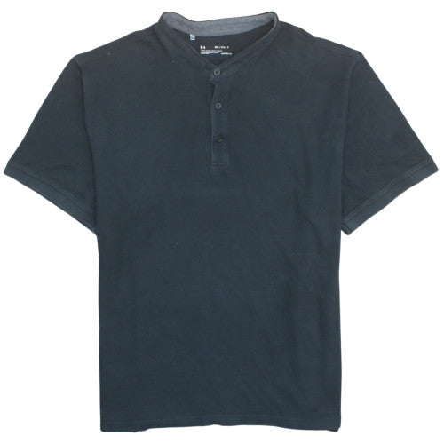 Under Armour Men's Black 2XL Henley HeatGear Short Sleeve T-Shirt