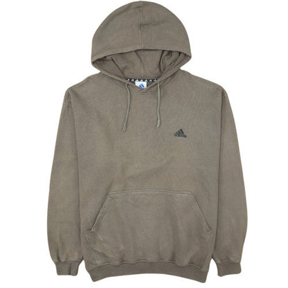 Adidas Men's Brown Pullover Hoodie M Regular Fit Fleece Sportswear