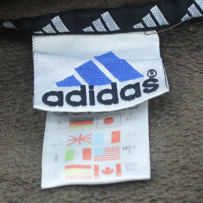 Adidas Men's Brown Pullover Hoodie M Regular Fit Fleece Sportswear