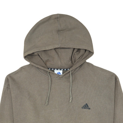 Adidas Men's Brown Pullover Hoodie M Regular Fit Fleece Sportswear