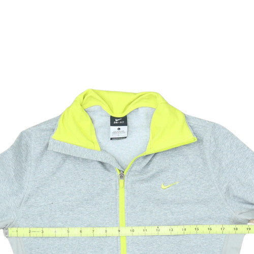 Nike Women’s Grey Dri-Fit Full Zip Hoodie L Lightweight Sportswear