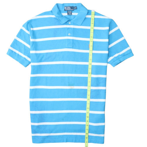 Ralph Lauren Men's Blue White Striped Polo Shirt Size L Classic Fit