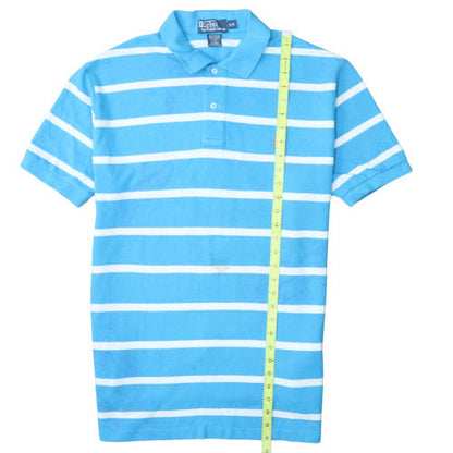 Ralph Lauren Men's Blue White Striped Polo Shirt Size L Classic Fit