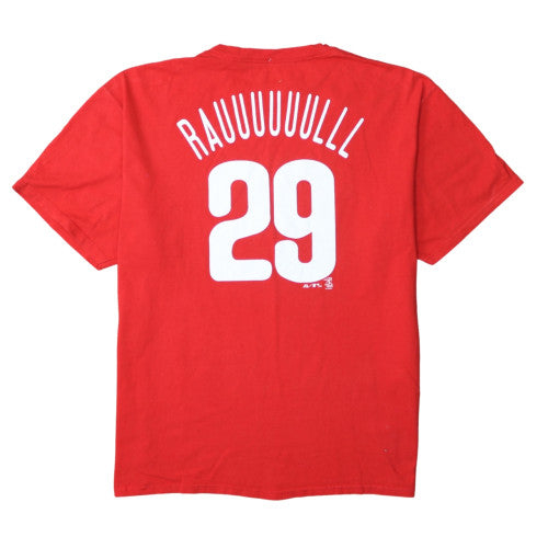 Majestic Men's Red Phillies XL Graphic Print Baseball T-Shirt