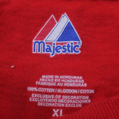Majestic Men's Red Phillies XL Graphic Print Baseball T-Shirt