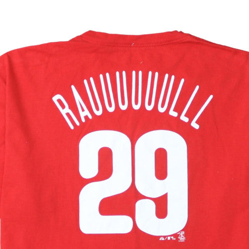 Majestic Men's Red Phillies XL Graphic Print Baseball T-Shirt