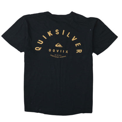 Quiksilver Men's Black Graphic Print Cotton T-Shirt XL Regular Fit