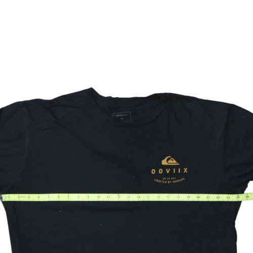 Quiksilver Men's Black Graphic Print Cotton T-Shirt XL Regular Fit
