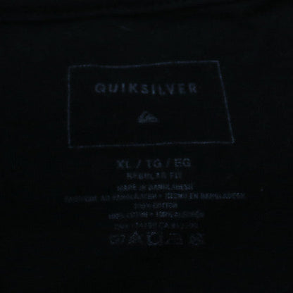 Quiksilver Men's Black Graphic Print Cotton T-Shirt XL Regular Fit