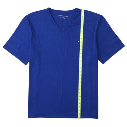 Tommy Hilfiger Men's Blue V-Neck Short Sleeve 2XL T-Shirt Jersey Cotton