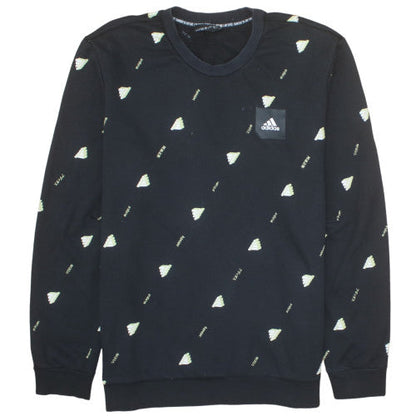 adidas Men's Black XL Crew Neck Graphic Print Sweatshirt