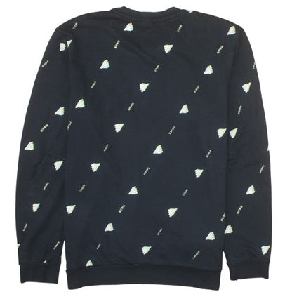 adidas Men's Black XL Crew Neck Graphic Print Sweatshirt