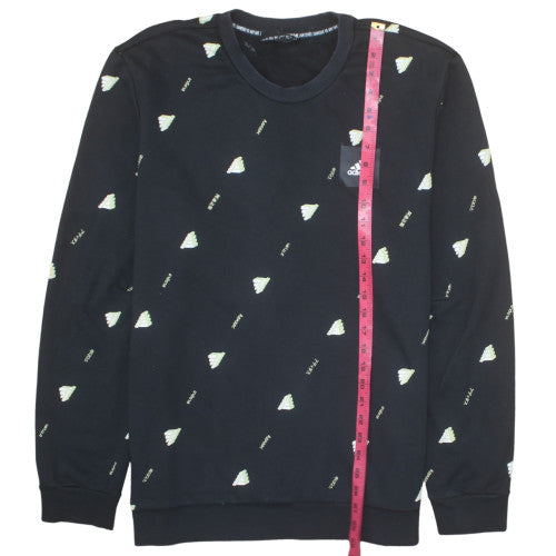 adidas Men's Black XL Crew Neck Graphic Print Sweatshirt