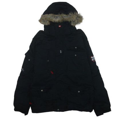 Quiksilver Men's Black Fur Hood Winter Parka Jacket Size M