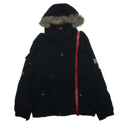 Quiksilver Men's Black Fur Hood Winter Parka Jacket Size M