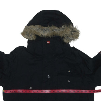 Quiksilver Men's Black Fur Hood Winter Parka Jacket Size M