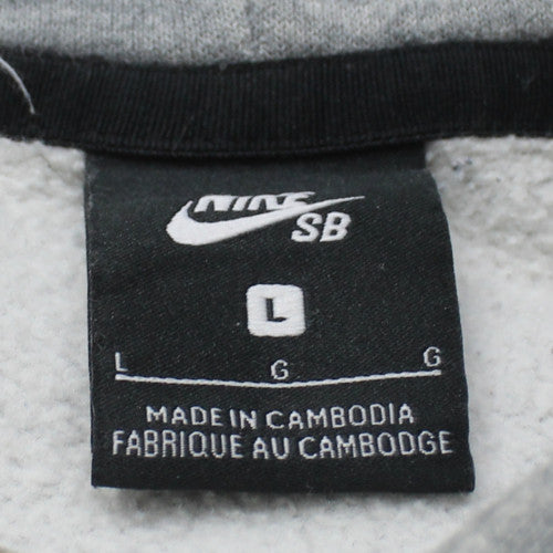 Nike SB Men's Grey Pullover Hoodie L Regular Fit Graphic Fleece