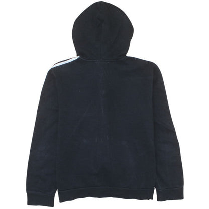 Adidas Men Black XL Full Zip Hoodie with Logo and Stripes