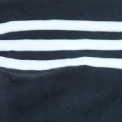 Adidas Men Black XL Full Zip Hoodie with Logo and Stripes