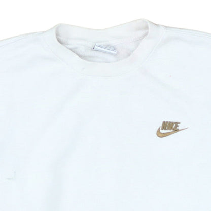 Nike Men's White Crew Neck Pullover Sweatshirt Size M