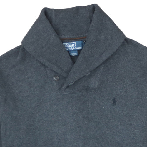 Ralph Lauren Men's Grey Cotton Collared Pullover Jumper M