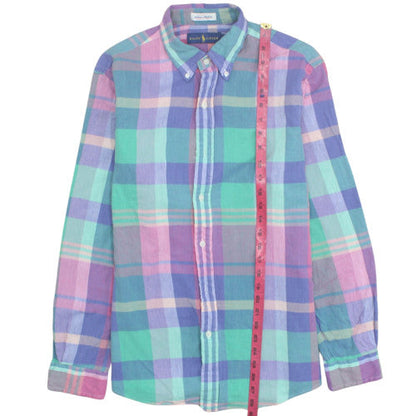 Ralph Lauren Men's Multicoloured Madras Check Cotton Button-Up Shirt M