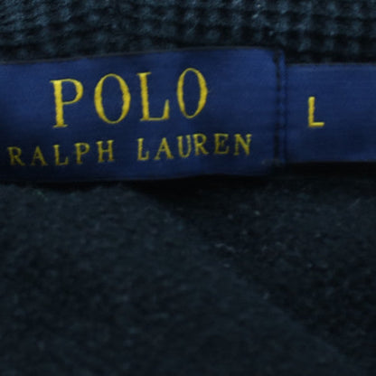 Ralph Lauren Men's Black Full Zip Hoodie L Logo Fleece Sweatshirt