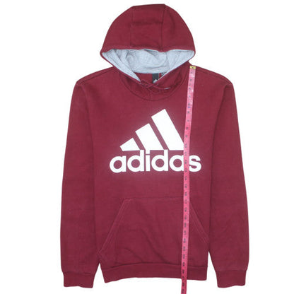 Adidas Men's Red Pullover Hoodie L Logo Fleece Sportswear