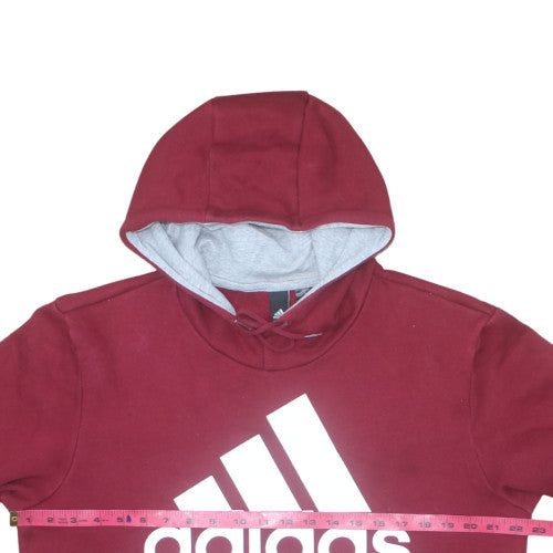 Adidas Men's Red Pullover Hoodie L Logo Fleece Sportswear