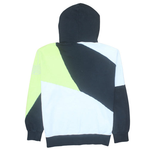 Adidas Womens Black Colourblock Hoodie Size 10 Cotton Pullover