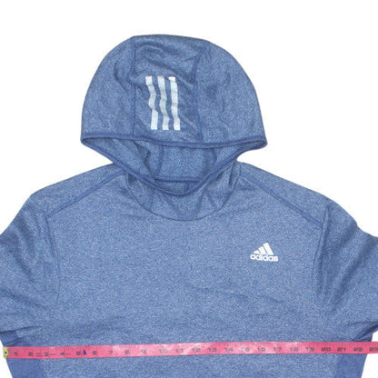 adidas Men Blue Pullover Hoodie L Lightweight Sportswear