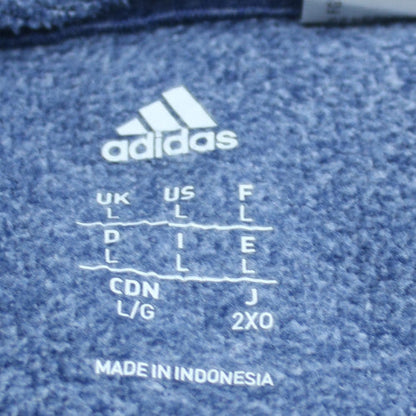 adidas Men Blue Pullover Hoodie L Lightweight Sportswear
