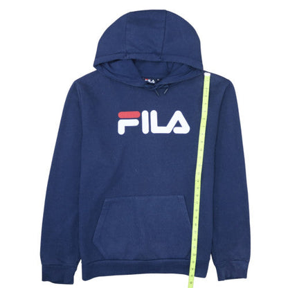 FILA Men's Blue Pullover Hoodie XL Logo Sports Fleece Sweatshirt