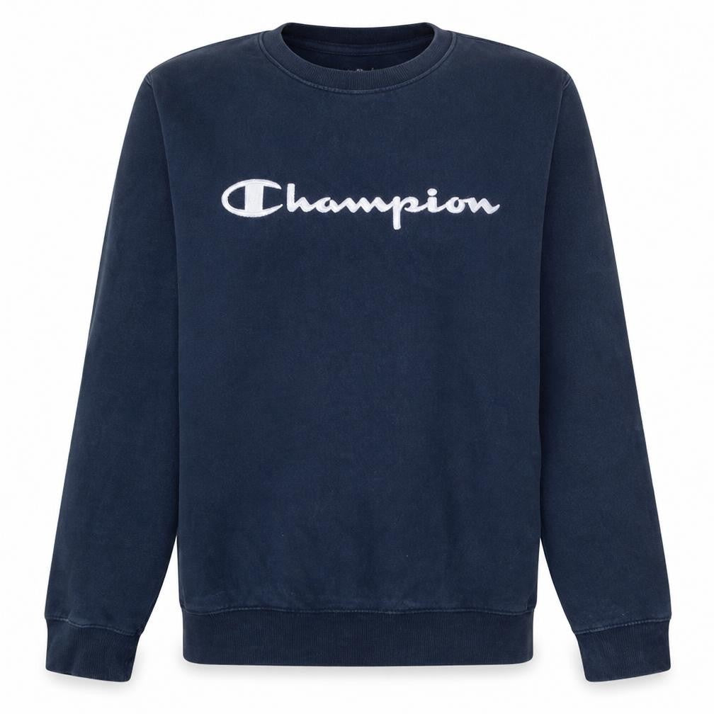 Champion Men's Blue Medium Pullover Crew Neck Logo Sweatshirt