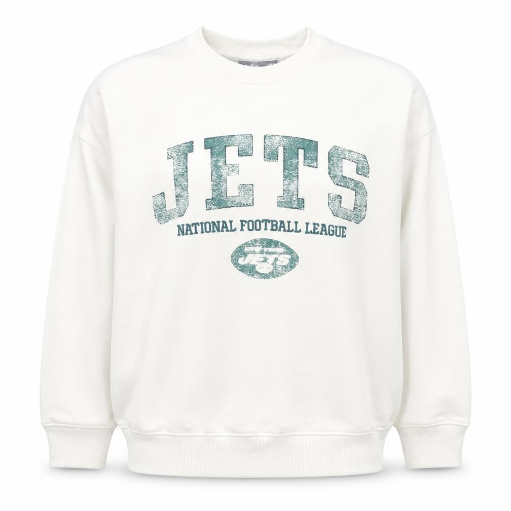Primark NFL Jets White Sweatshirt Women S 10/12 Crew Neck Pullover
