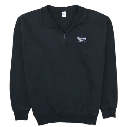 Reebok Men's Black 1/4 Zip Fleece Sweatshirt Size L